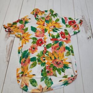 Vintage Guess Georges Marciano floral Van gogh art top button down sunflowers